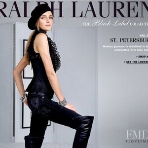Ralph Lauren Black Lace & Ruffle Peplum Blouse